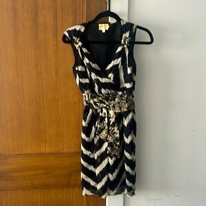 Milly dress size 4 black and grey print
